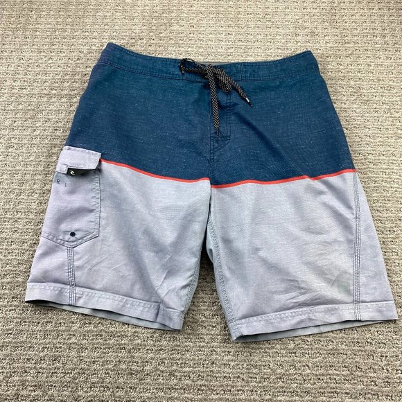 Rip Curl Swim Trunks Men 34 Blue Board Shorts Short Pants Swimming Bathing Suit - Picture 1 of 15